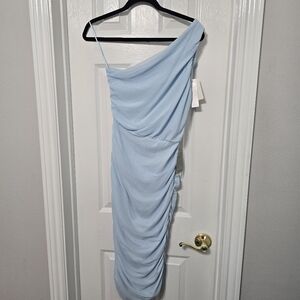 Elegant Love by Design One-Shoulder Light Blue Dress